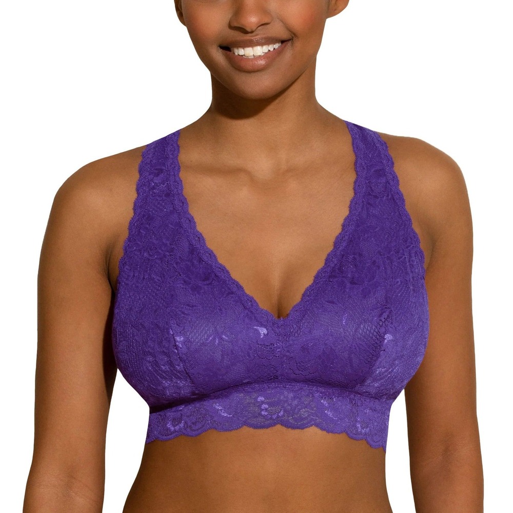 Cosabella NSN Curvy Racie Racerback Bralette Violet Purple Lace M